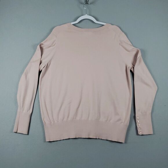 BODEN Eldon Crew Neck Long Sleeve Button Cuff Sweater Cotton Blend Blush - Picture 7 of 10